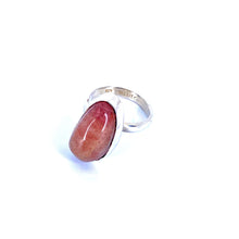Load image into Gallery viewer, Rosa Ring – Natural Pink Quartz Adjustable Statement in .925 Sterling Silver