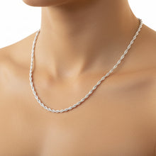 Load image into Gallery viewer, Rope Chain - Handmade 46 cm .925 Sterling Silver Chain in Mexican Silver