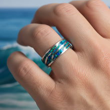 Load image into Gallery viewer, El Mar Ring – Opal Waves Statement in .925 Sterling Silver