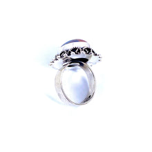 Load image into Gallery viewer, Ópalo Ring – Natural Opal & Enamel Adjustable Statement in .925 Sterling Silver