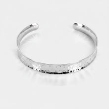Load image into Gallery viewer, Egipcia Bracelet – Sleek Hammered Cuff Statement in .925 Sterling Silver