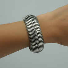 Load image into Gallery viewer, Tallada Bracelet - Handmade Wide .925 Sterling Silver Cuff