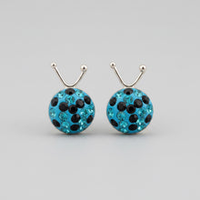 Load image into Gallery viewer, Catarinas Stud Earrings – Ladybug Sparkle Studs in .925 Sterling Silver
