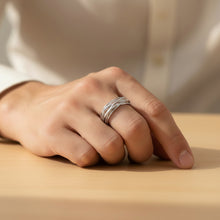 Load image into Gallery viewer, Alambre Ring - Handmade 7 mm .925 Sterling Silver Ring in Mexican Silver
