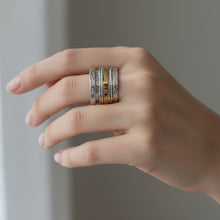 Load image into Gallery viewer, Hammered Cylinder Ring – Textured Statement in .925 Sterling Silver
