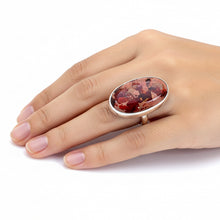 Load image into Gallery viewer, Ópalo Fuego Ring – Natural Fire Opal Adjustable Statement in .925 Sterling Silver
