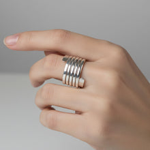 Load image into Gallery viewer, Flattened Wire Ring – Modern Sculpted Band in .925 Sterling Silver
