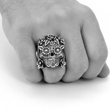 Load image into Gallery viewer, Calavera Ring – Bold Skull Statement in .925 Sterling Silver

