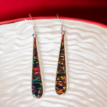 Load image into Gallery viewer, Opal Long Earrings – Multicolour Opal Drops in .925 Sterling Silver

