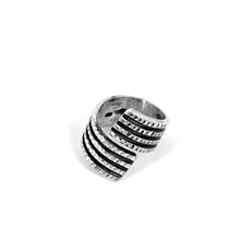 Load image into Gallery viewer, Belt Ring - Handmade Statement .925 Sterling Silver Ring in Mexican Silver
