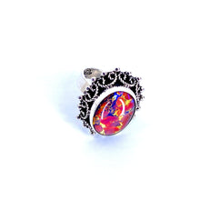 Load image into Gallery viewer, Ópalo Ring – Natural Opal &amp; Enamel Adjustable Statement in .925 Sterling Silver
