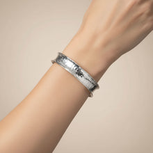 Load image into Gallery viewer, Egipcia Bracelet – Sleek Hammered Cuff Statement in .925 Sterling Silver

